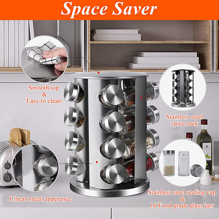 Stainless Steel Spice Jar Rack Set